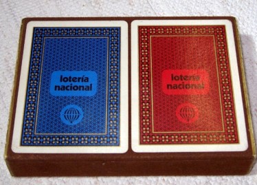 JUEGO-2-NAIPES-BARAJA-ESPANOLA-POKER-LOTERIA-NACIONAL-1976